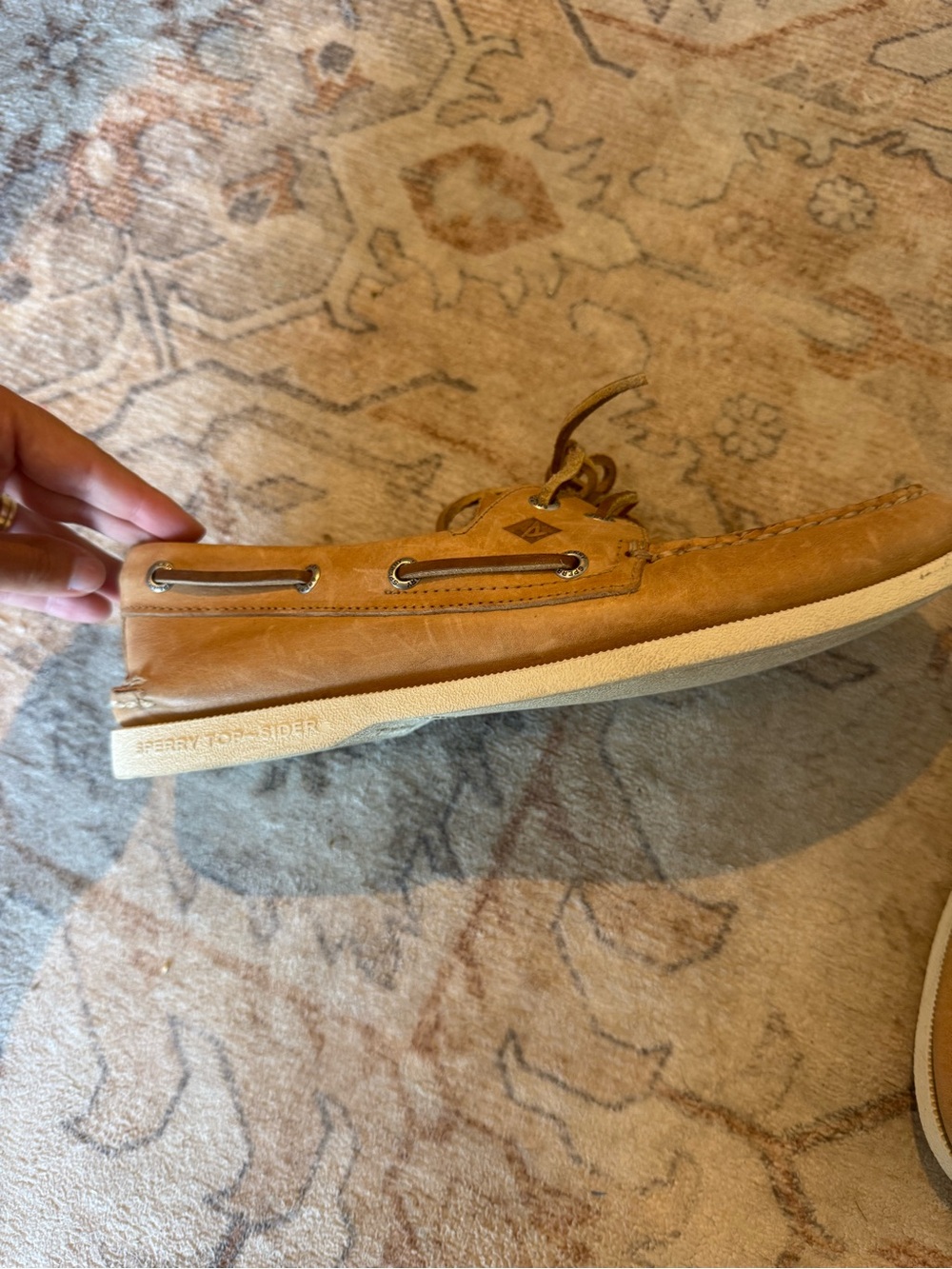 Sperry Tan Leather 2-Eye Boat Shoes - Picture 4 of 10